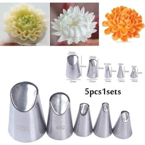 5Pcs/Set Flower Icing Piping Nozzles Tips Cake Decoration Tools