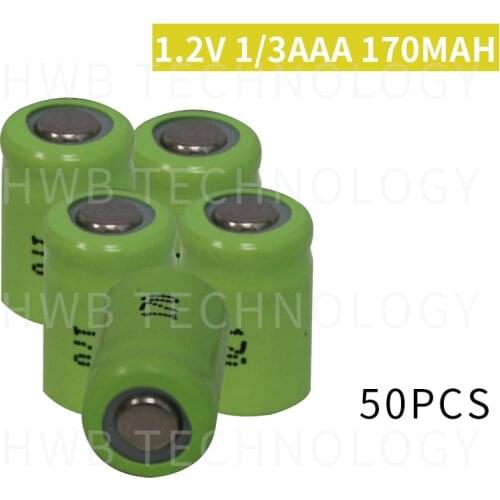 50 Pieces/lot KX Original New 1.2V 1/3AAA 170mAh Ni-Mh 1/3 AAA Ni-Mh Rechargeable Battery Free Shipping