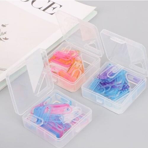 60Pcs Candy Color Mini PaperClip Kawaii Clear Stationery Binder Clip Table Office School Supplies Random Color Wholesale