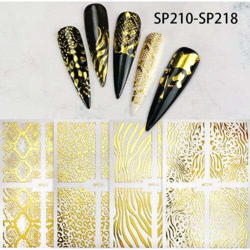 Bronzing Nail Stickers Sliders for Nails Decoration 3D Gold Decal Nail Art Design Nail Polish Equipment Nail Styling Accessories