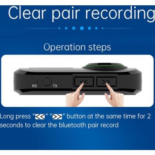 Quick Pairing Bluetooth 5.0 Transmitter & Receiver Wireless Digital 3.5mm Aux Audio Adapter for PC Car TV Headphones