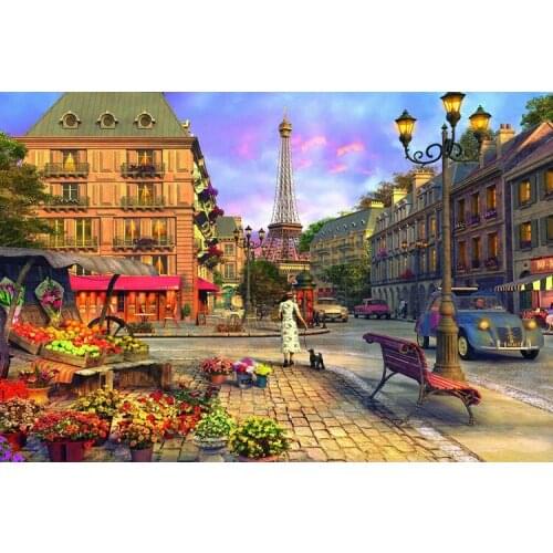 Walking in Paris The wooden puzzle 1000 pieces ersion jigsaw puzzle white card adult childrens educational toys