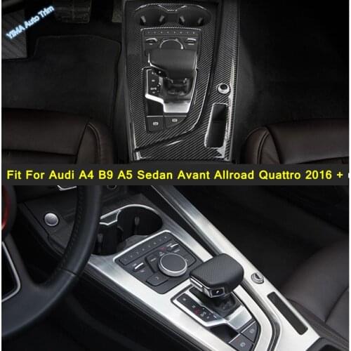 Lapetus Car Styling Print Gear Shift Knob Kit For Audi A4 B9 A5 Sedan / Avant / Allroad Quattro 2017 - 2020 Carbon Fiber Look