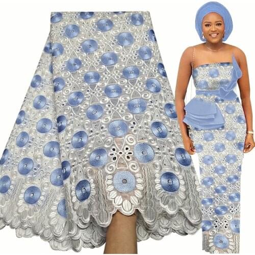 Bestway Latest African Lace Fabric 2021 High Quality Nigerian Women Party Eyelet Embroidery Stone Handcut Organza Lace Fabric