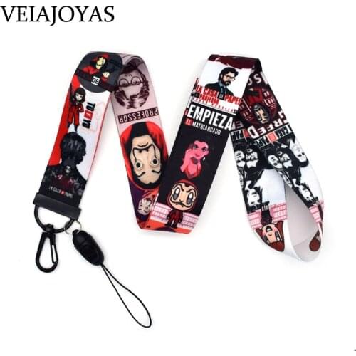 La Casa De Papel Lanyard Keychains Money Heist The House of Paper Mobile Phone Rope ID Lanyards Key Lanyard Neck Straps Jewelry