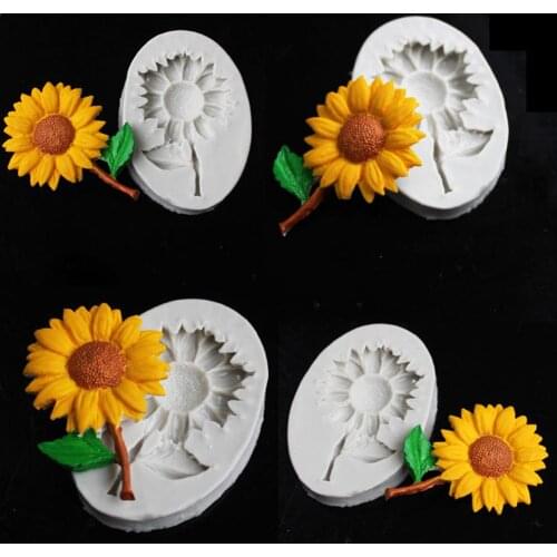 Sunflower Silicone Mold Fondant Cake Chocolate Polymer Clay Decorative Tool