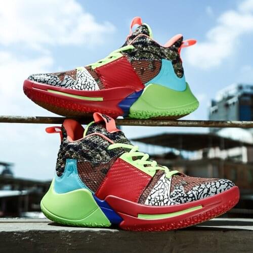 New Men Basketball Shoes Breathable Cushioning Mesh Sneakers Non-slip Wearable Sports Shoes Gym Training Athletic Shoes