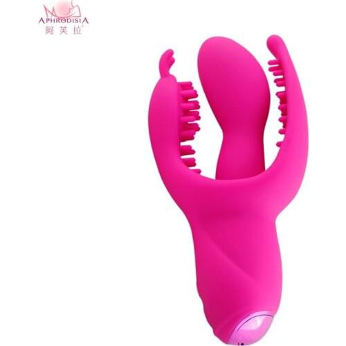 APHRODISIA Soft Bend Silicone Brush Rampant Anal Clit G-spot Vibrator 3 Stimulation Foreplay Adult for Women Sex Products