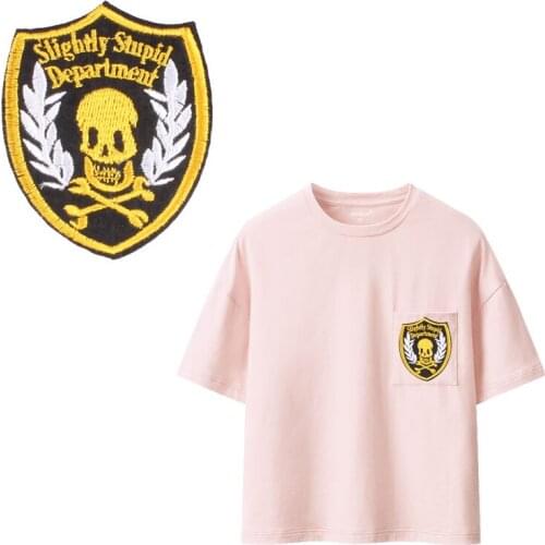 Skull Flower heat Patches For Stripe Clothes Patch A-level Washable Iron On Applique DIY Clothing Sticker