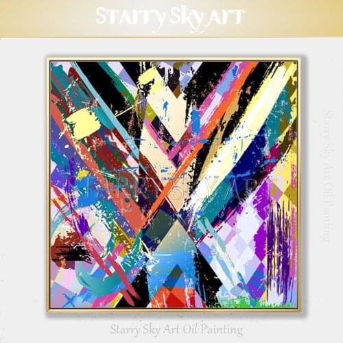 New Arrival Artist Hand-painted High Quality Modern Abstract Oil Painting on Canvas Pop Fine Art Spray Colorful Oil Painting