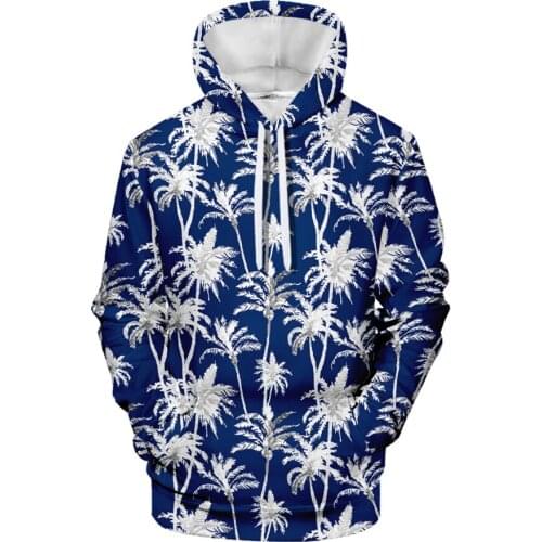 New Products Creative Beach Style Peripheral Printing 3D Hooded Drawstring Mens Can Be Customized