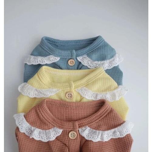 Autumn And Winter New Dog Clothes Lace Waffle Fighting Bichon Teddy Schnauzer Knitted Cardigan Pet Clothes Pet Sweater