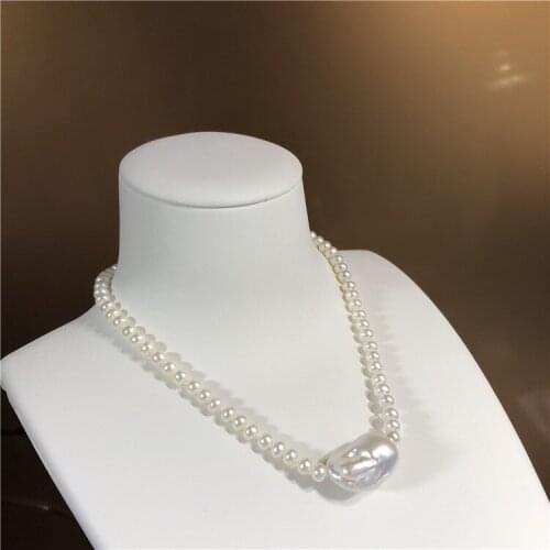New natural pearl 5-6MM potato shape necklace 15-26MM Baroque shaped beads simple fashion wild