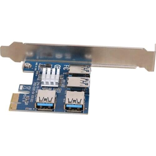 PCI-E Expansion Card 1 to 4 PCI Slots USB 3.0 Mining Converter Adatper PCIE Riser Cards For Bitcoin Mining Miner Device