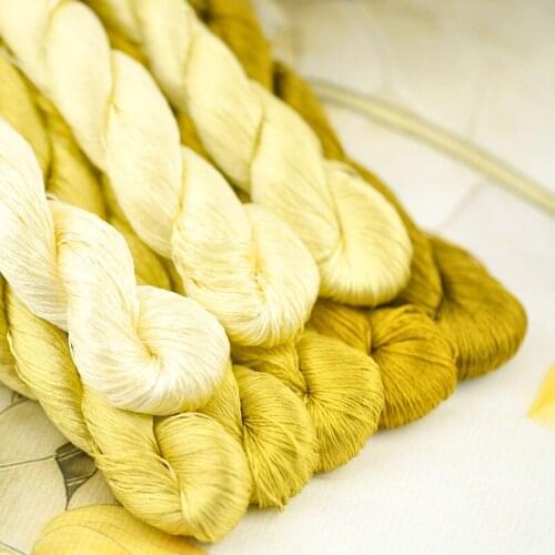 1pcs/400m silk embroidery thread / 100% silk thread /hand embroidery embroider cross stitch/Lichen yellow/8 pure colors