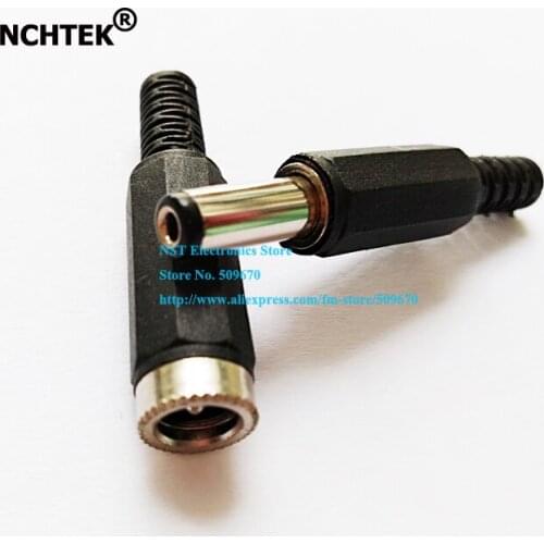 NCHTEK DC Power 5.5x2.1mm Male + Female Plug Jack Connector Socket Adapter For CCTV/Free shipping/25PAIRS(50pcs)