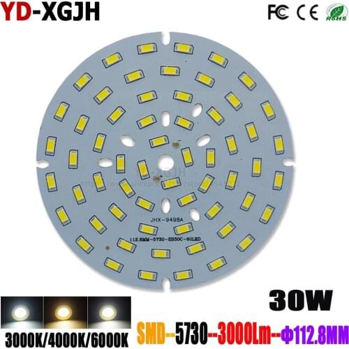 5P LED Plate round Aluminum Lamp SMD 5730 30W Plate LED light source White Natural Warm White Light Source for Bulb flashlight