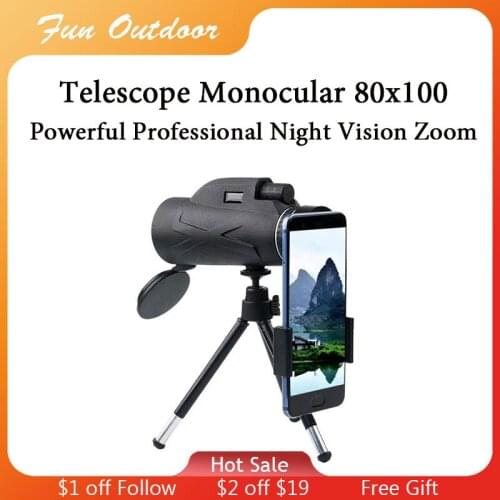 Telescope Monocular 80x100 Powerful Professional Night Vision High Quality Zoom Binoculars Military HD Handheld Telescope