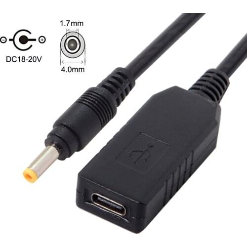 Type C USB-C USB 3.1 to DC 20V 4.0 1.7mm Power Plug PD Emulator Trigger Charge Cable for Laptop