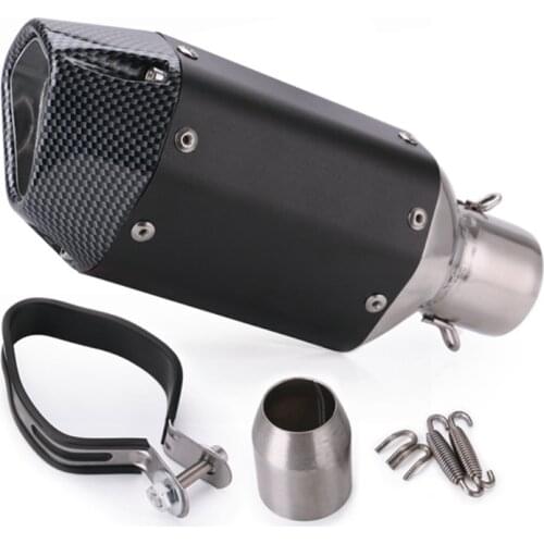 Universal 51mm Motorcycle Exhaust Muffler Carbon Fiber Pipe Motocross Exhaust Tip Tail Tube Silencer For Scooter Dirt Pit Bike