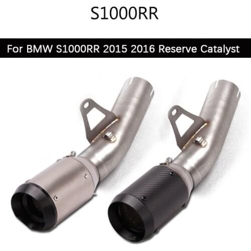 For BMW S1000RR 2015 2016 Motorcycle Exhaust Pipe Middle Link Pipe Slip On 60mm Escape No DB Killer Reserve Original Catalyst
