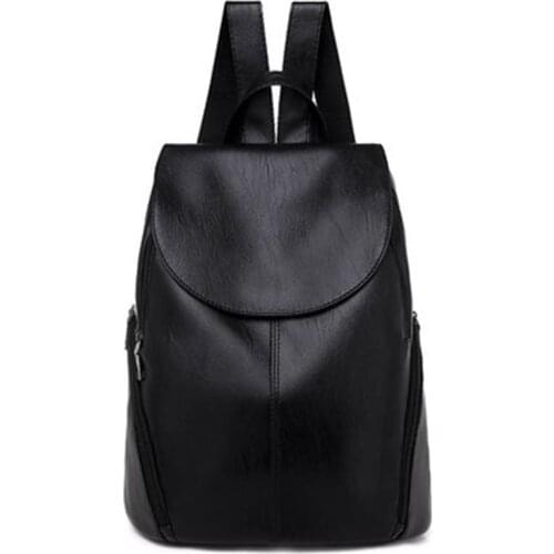 Women PU Leather Backpack Shoulder Bag For Teenage Girls Multi-Function Bagpack Female Ladies School Backpack