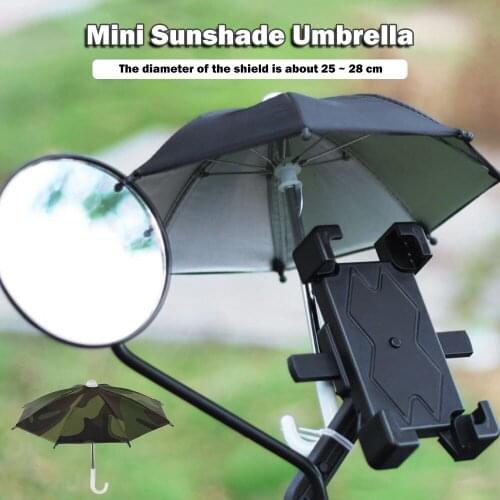 Mobile Phone Holder Bicycle Umbrella Portable Waterproof Mini Parasol Waterproof Anti-permeability Toy Umbrella with Stand