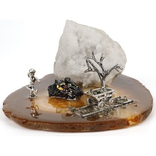 1PCS Natural Agate Slice With Quartz Geode Crystal Home Decor Decoration Reiki Healing Natural Quartz Stone