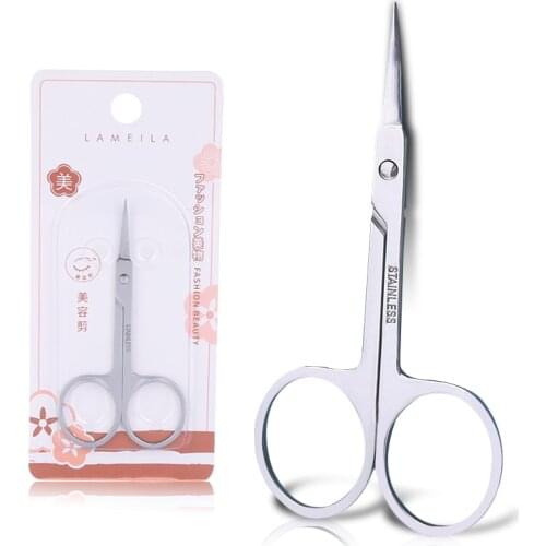 Eyebrow Scissor Eyebrow Trimmer Eyebrow Eyelashes Nose Hair Scissor Stainless Steel Manicure Scissors Cutter Nail Makeup