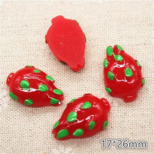 10pcs Kawaii Simulation Fruit Pitaya Resin Flatback Cabochon Food Art Supply Decoration Charm Craft DIY,17*26mm