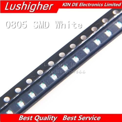 100pcs White 0805 SMD LED White Colour Diodes Light