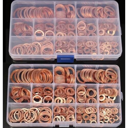 280/200/120/100Pcs Copper Sealing Solid Gasket Washer Sump Plug Oil For Boat Crush Flat Seal Ring Tool Hardware Accessories