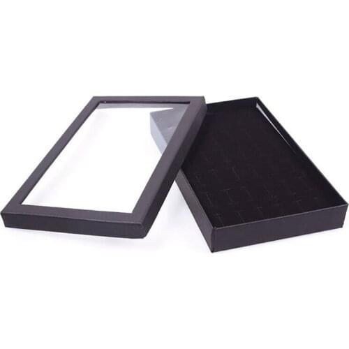 36 Slots Jewellery Box Ring Storage Earrings Display Box Jewelry Organizer Holder Transparent Window Show Case