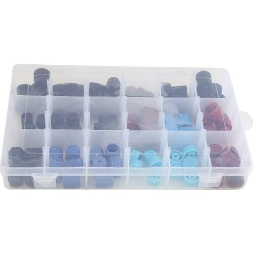 90pcs/set Car AC Air Conditioning High Low Side Charging Service Port Cap Kit R134a R12 Universal Air Conditioner Parts