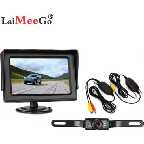 Car Backup Camera 2.4g wireless Kit 4.3'' LCD Monitor for Cars Easy Installation Driving/Reversing Parking Asistance System