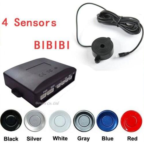 Car Buzzer Parking Sensor Kit 4 Sensors Sound Alert Indicator 22mm 12V 7 Colors Reverse Assistance Monitor System