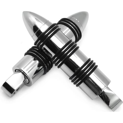 Free Shipping Bullet Rocket Foot Pegs for Suzuki Intruder 1400 Boulevard S83 Marauder 800 CHROMED Aftermarket Motorcycle Parts