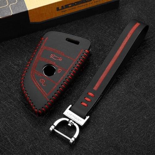 Key case 3 button for BMW X1 sDrive 2016 X5 X6 2017 xDrive 35i 2018 car key holder leather cover key2p