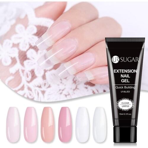 UR SUGAR 15ml extension nail gel Soak Off UV LED Acrylic Builder Quick Building Gel Finger Extension Nail Art Gel