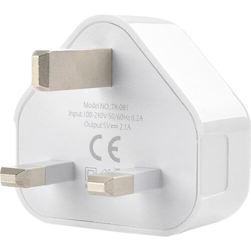 Hot sale 1Pc 3 Pin USB Power Adaptor Charger For Mobile Cell Phone Tablet UK Plug Mains Wall