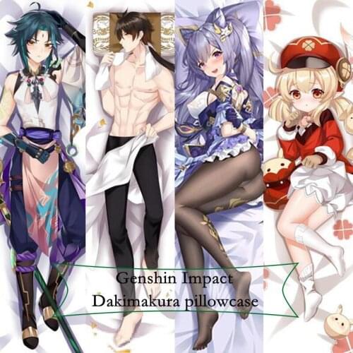 Game Genshin Impact Dakimakura Keqing Xiao Zhongli Case Zhongli Cosplay Costume Body Throw Cushion Double-sided Pillowcase