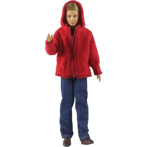 2021 New Ken Red Jacket Jeans Outfits Set for Barbie CD FR Kurhn BJD Doll Clothes Accessories Dollhouse Role Play