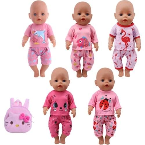 Doll Cat&Beetle&Unicorn Set Pajamas Fit 18 Inch American&43 Cm Baby Doll Clothes Our Generation Christmas Girls Toy Gift