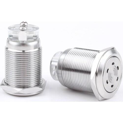 Metal Buzzer 12V 24V Transparent Base Acousto-optic Integrated Metal Waterproof Buzzer Stainless Steel High Decibel Flash Alarm