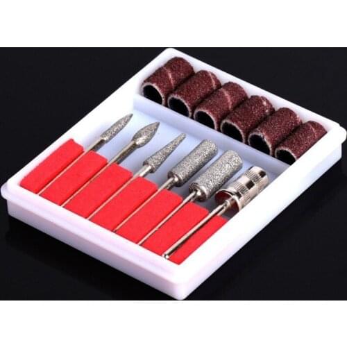 Nail Art 6 Drill File Bits Set Tool for Acrylic Manicure Electric Machine Carver