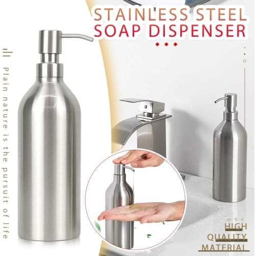 Stainless Steel Soap Lotion Shampoo Dispensers Box Liquid Bottle Hand Wash Pump Kitchen Bathroom Products