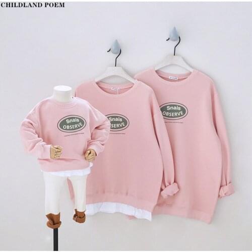Family Matching Clothes Mother And Daughter Sweatshirt Tops Family Look T-Shirts Mommy And Me Clothes Father Son T-shirt Outfits