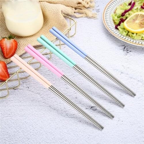 Pair Korean Stainless Steel Chopsticks Laser Engraving Patterns Food Sticks Portable Reusable Chopstick Sushi Hashi gifts