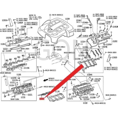 Cylinder head gasket 2004-Toy ota MAR KXR EIZ CRO WN cylinder bed (steel sheet) cylinder head gasket R valve chamber gasket