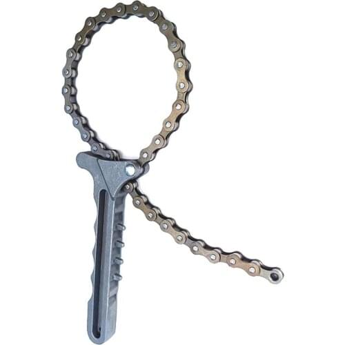 Adjustable Car Engine Oil Filter Aluminum + steel Chain Grip Key Wrench Remover Tools Car Repair Tools 1 Piece